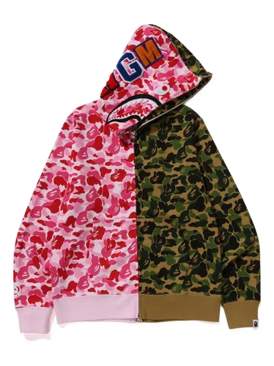 A Bathing Ape Abc Camo Separate Shark Full-zip Hoodie In Multi