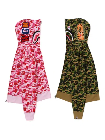 A Bathing Ape Abc Camo Separate Shark Full-zip Hoodie In Multi