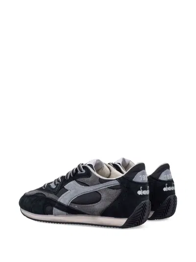 Diadora Heritage Equipe Revenge Used Sneakers In Suede With Vintage Effect In Black