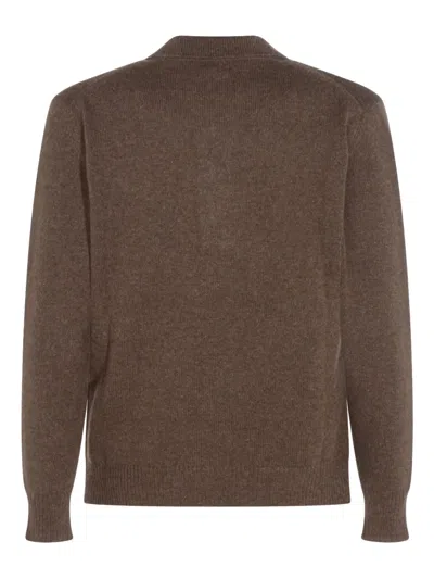 Lardini Polo-collar Sweater In Brown