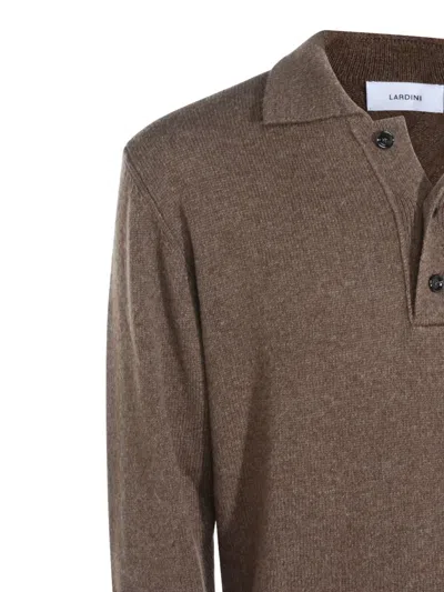 Lardini Polo-collar Sweater In Brown