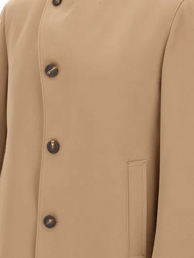 Tagliatore Gordon Buttoned Coat In Brown