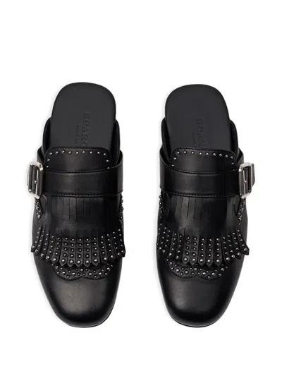 Scarosso Gaia Studded Mule Flat Shoes In Animal Print