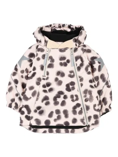 Molo Leopard Logo-star Jacket In Neutral