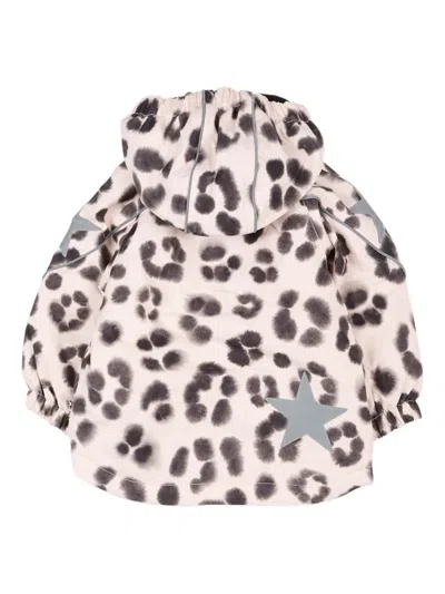 Molo Leopard Logo-star Jacket In Neutral