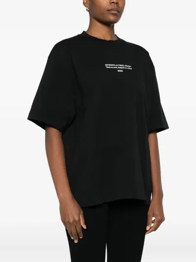 Off-white Cotton T-shirt In Black
