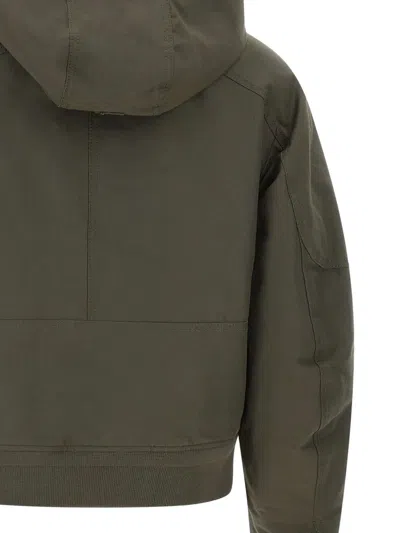 Moose Knuckles Fur-trimmed Logo-detail Bomber Jacket In Green