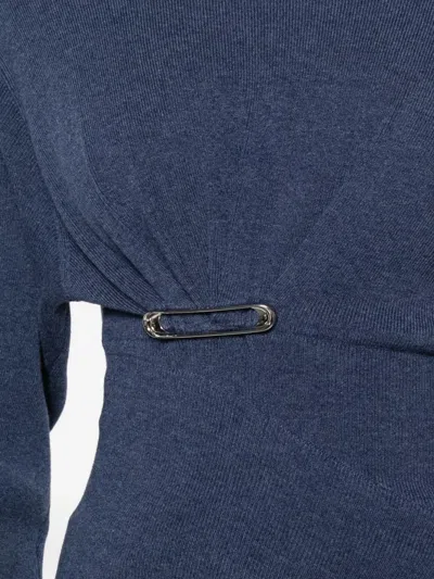 安全别针针织上衣