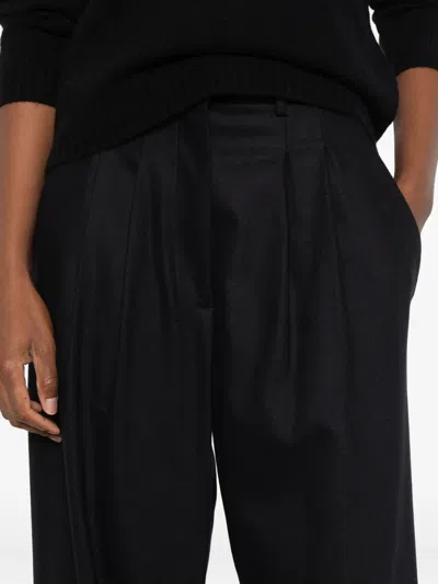 Pt Torino Cropped Wide-leg Trousers With Clean Waistband In Black