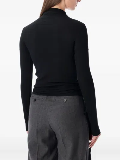 Low Classic Slim Fit Buttoned Wrap Top In Black