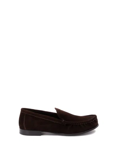 Miu Miu Round-toe Loafers In Brown