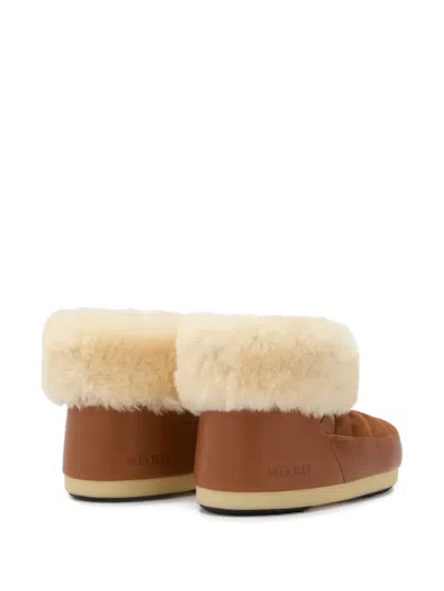 Moon Boot Evx Shearling-trimmed Leather And Suede Snow Boots In Brown
