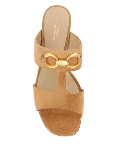 Sarah Chofakian チェーンディテール サンダル In Brown