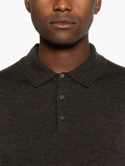 Simkhai Wool Polo Shirt In Brown