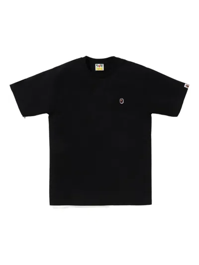 A Bathing Ape Logo T-shirt In Black