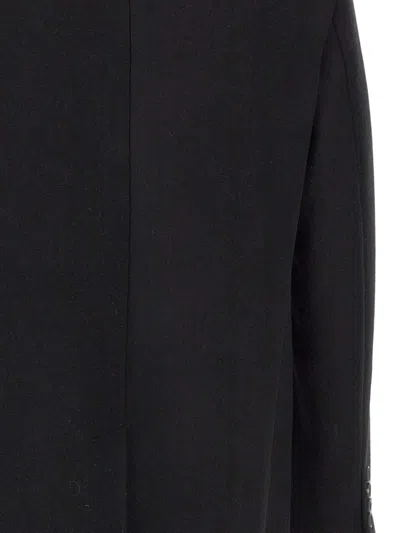 Manuel Ritz Notched Lapel Wool Coat In Black