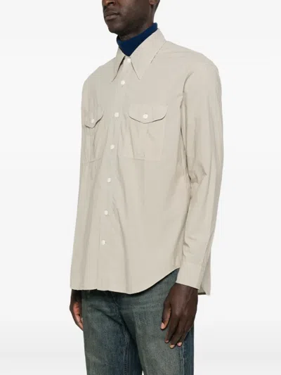 Husbands ポインテッドカラー シャツ In Neutral