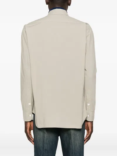 Husbands ポインテッドカラー シャツ In Neutral