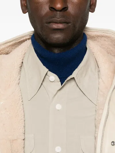 Husbands ポインテッドカラー シャツ In Neutral