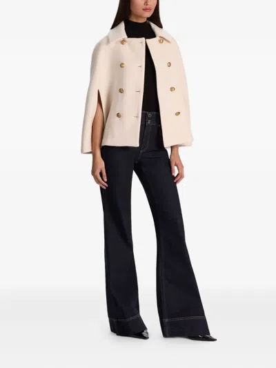 Alice And Olivia Reynalda Buttoned Cape In White