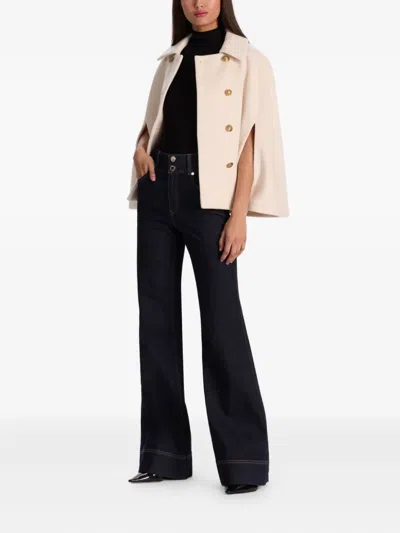 Alice And Olivia Reynalda Buttoned Cape In White