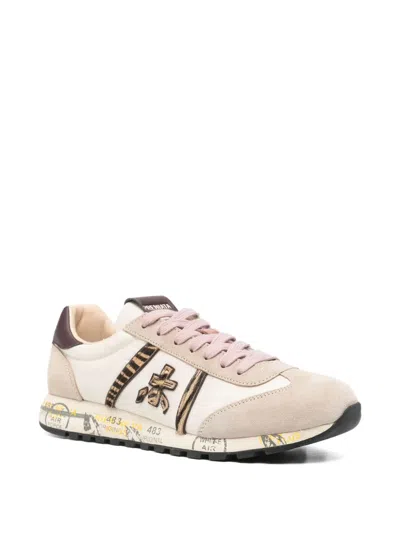 Premiata Versatile Sneakers With Modern Calf Leather Overlays In Neutral
