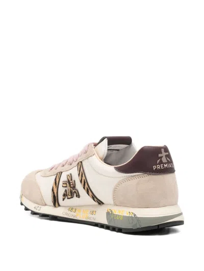 Premiata Versatile Sneakers With Modern Calf Leather Overlays In Neutral