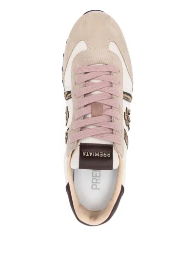 Premiata Versatile Sneakers With Modern Calf Leather Overlays In Neutral