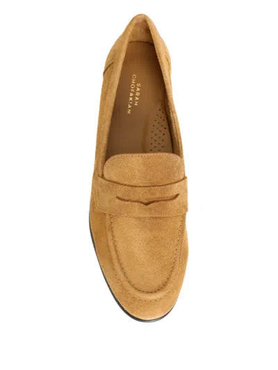 Sarah Chofakian Macchiato ペニーローファー In Brown