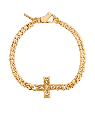Emanuele Bicocchi Notre-dame Cross-detail Bracelet In Gold
