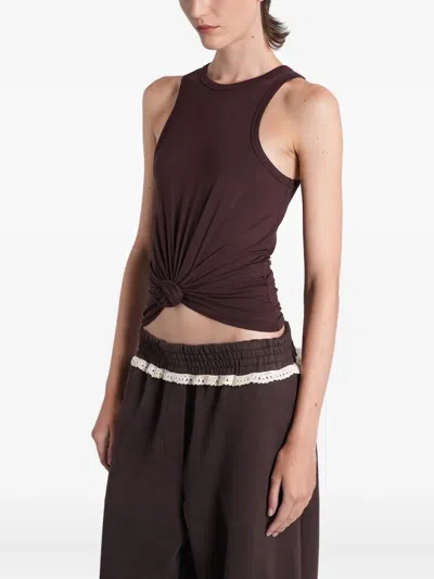 Magda Butrym Tank Top With Knot In Brown