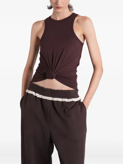 Magda Butrym Tank Top With Knot In Brown
