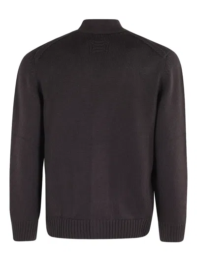 Drumohr Merino Wool Cardigan With Deep V-neck In Black