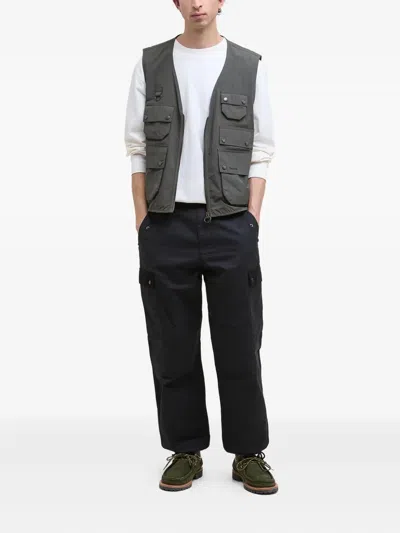 Barbour Silverbay Oversized Corduroy-pocket Trousers In Black