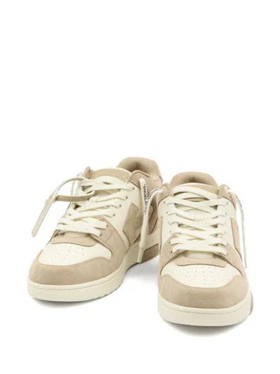 Off-white Low-top Sneakers With Suede And Calfskin Accents In Neutral