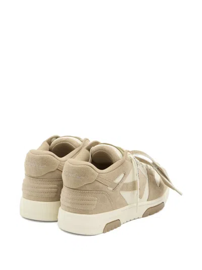 Off-white Low-top Sneakers With Suede And Calfskin Accents In Neutral