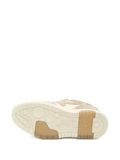 Off-white Low-top Sneakers With Suede And Calfskin Accents In Neutral
