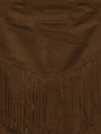 Juunj フリンジ スエードジャケット In Brown