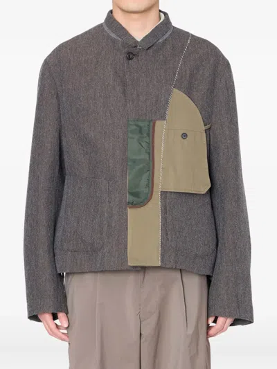 Kolor ヘリンボーン ジャケット In Brown