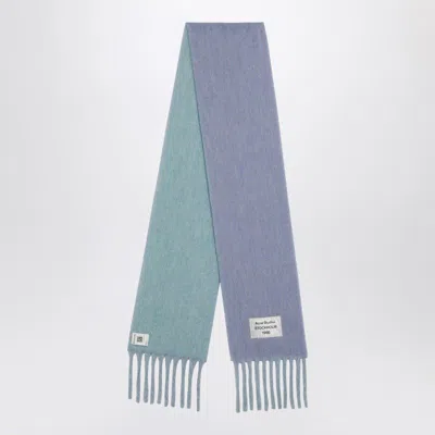 Acne Studios Bicolor Alpaca Scarf Fringed Edges In Purple
