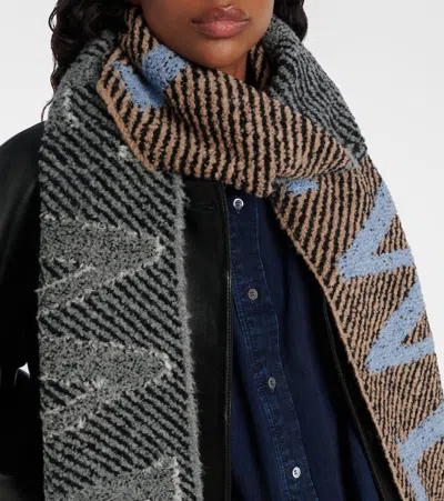 LOGO羊驼毛与羊毛混纺围巾