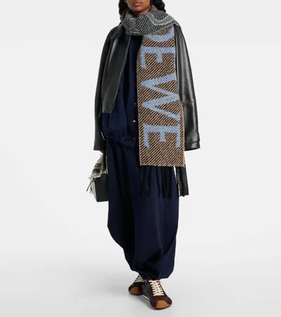 LOGO羊驼毛与羊毛混纺围巾