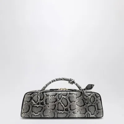 Alaïa Small Le Teckel Python Print Leather Shoulder Bag In Purple