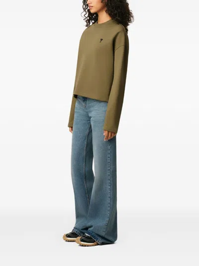 Ami Alexandre Mattiussi Ami Paris Bronze Ami De Coeur Sweatshirt Women In Animal Print