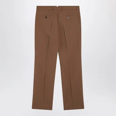 Ami Alexandre Mattiussi Wool Trousers With Pockets And Belt Loops In Brown