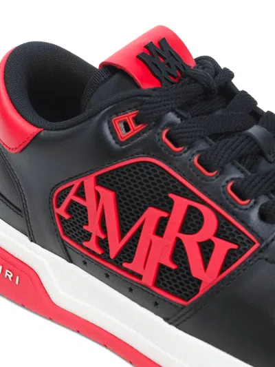 Amiri Low Top Sneakers With Round Toe And Perforated Patch In Black