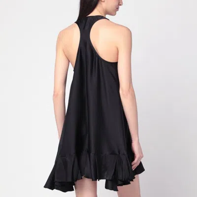 Anine Bing Fluid A-line Mini Dress In Lightweight Charmeuse In Black