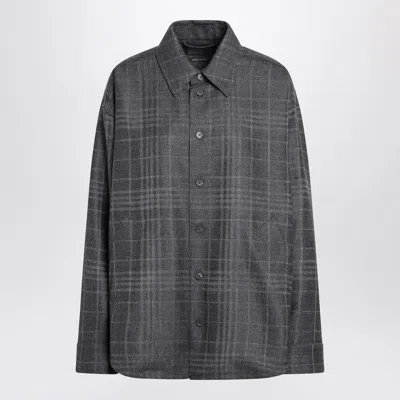 Balenciaga Tartan Check Long-sleeved Shirt In Black