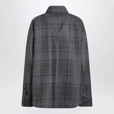 Balenciaga Tartan Check Long-sleeved Shirt In Black