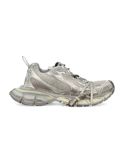 Balenciaga Eggshell Polyurethane Sneakers In Silver